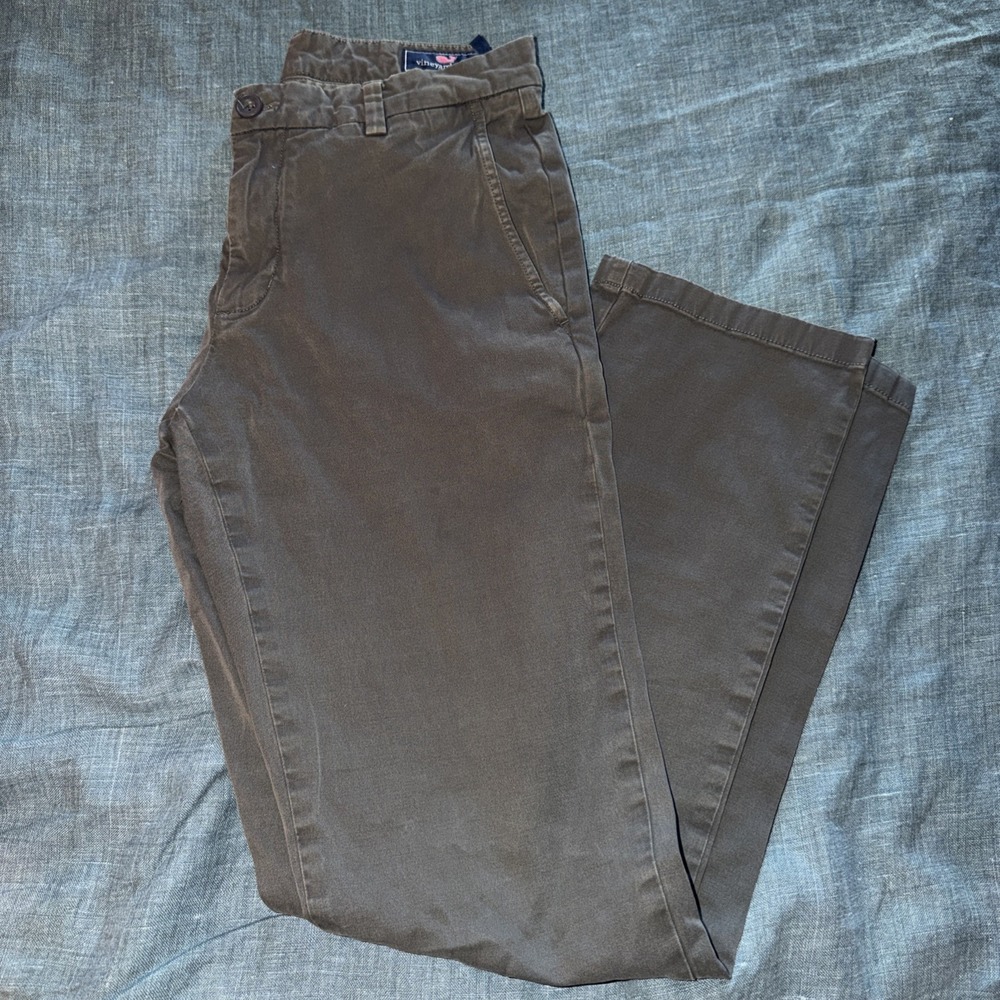 Vineyard Vines Mens 28x32 Breaker Pants Gray Cotton Stretch Chino Trousers